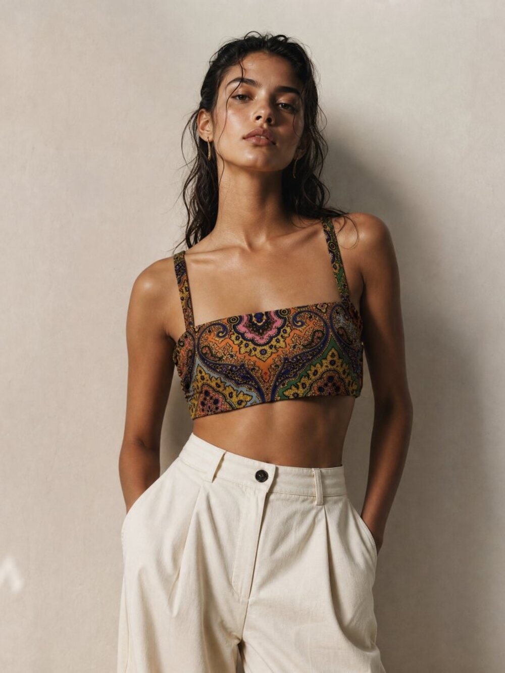 Tigerlily Multicolor Paisley Bikini Top